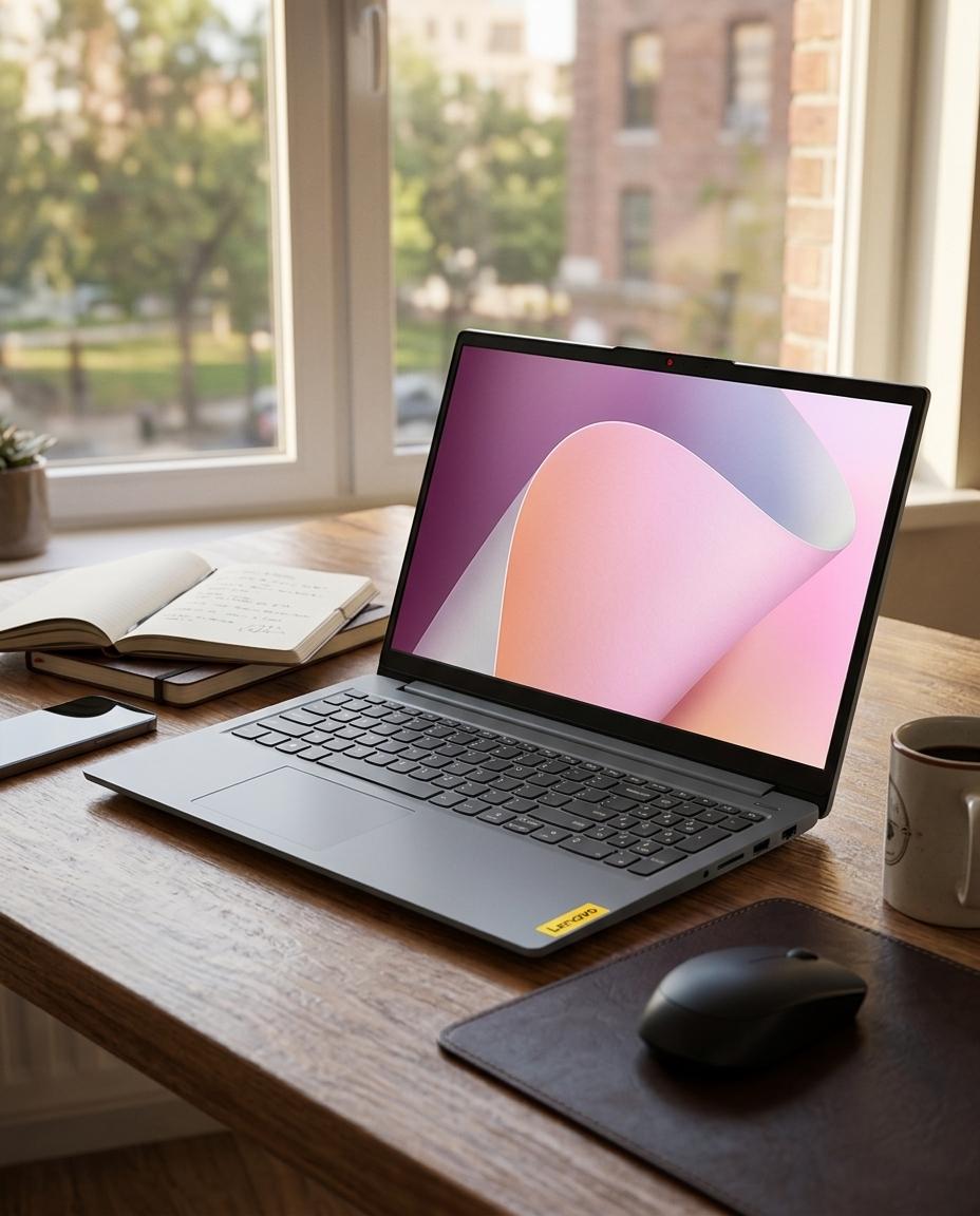 Laptop Lenovo 82XQ019HYA IDEAPAD SLIM 3 15AMN8, 15.6'', 1920x1080 Full HD, Anti-glare, AMD Athlon Silver 10 2-Core do 3.5 GHz, Integrisana AMD Radeon 610M, 8 GB RAM LPDDR5, 256 GB SSD